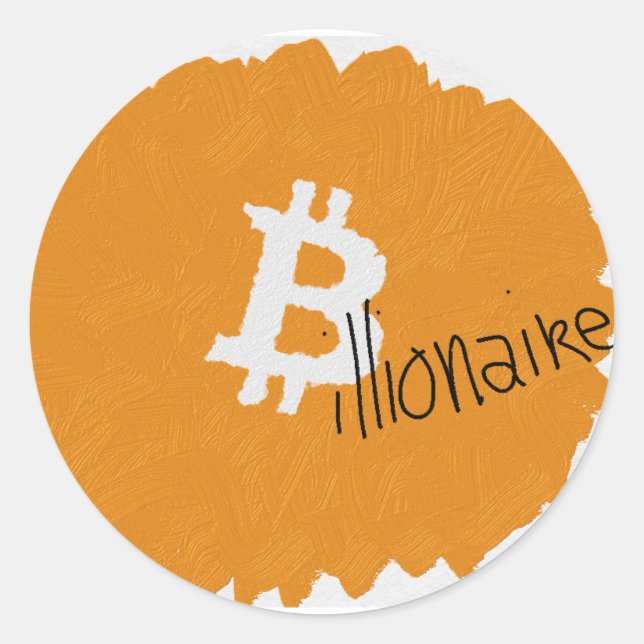 Bitcoin Billionaire Artsy Stickers (Front)