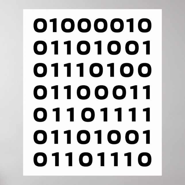 Bitcoin binary poster (Front)