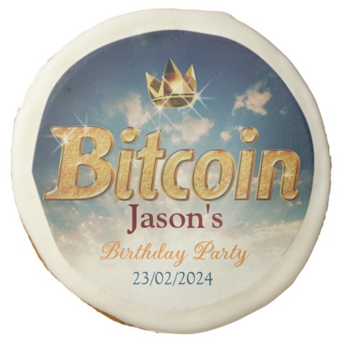 bitcoin birthday cookies personalize name and date
