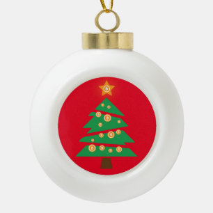 Bitcoin Bitmas Tree Ceramic Ball Christmas Ornamen Ceramic Ball Christmas Ornament
