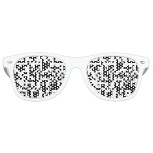 Bitcoin black and white QR Code Retro Sunglasses