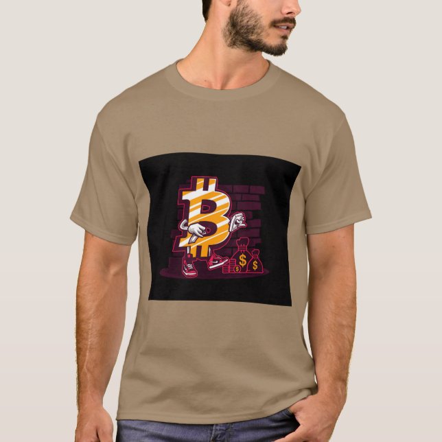 "Bitcoin Blues: The Double-Edged Sword of Wealth T-Shirt (Front)