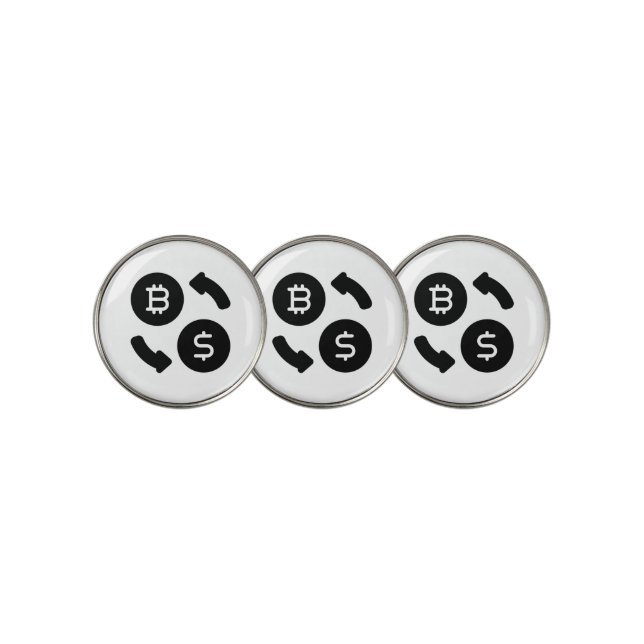 Bitcoin BS Crypto to US Dollars Golf Ball Marker (3 Up)