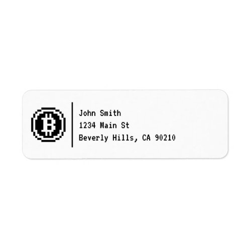Bitcoin BTC 8_Bit Black Logo  Label