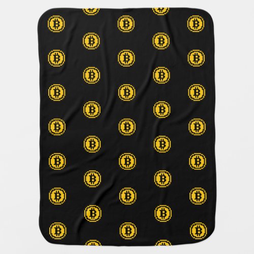 Bitcoin BTC 8_Bit Logo  Baby Blanket
