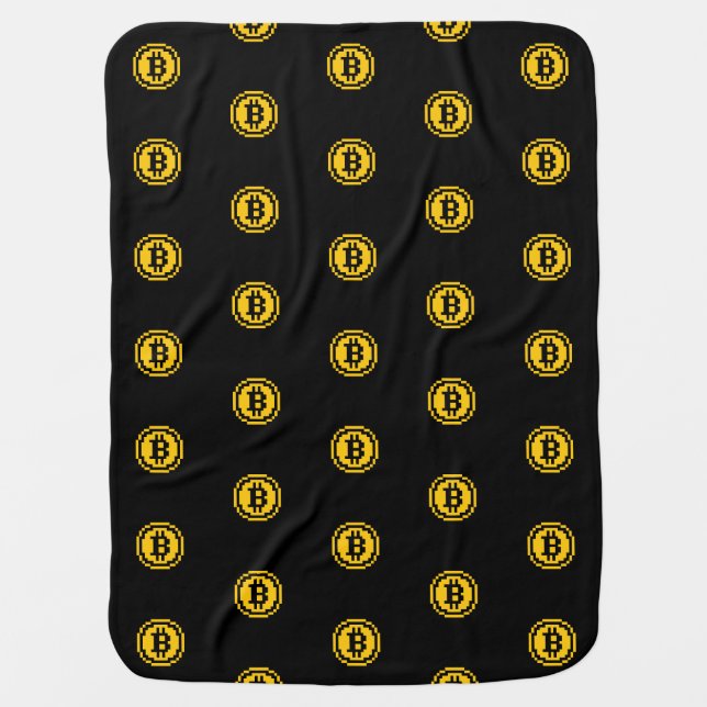 Bitcoin BTC 8-Bit Logo | Baby Blanket (Front)