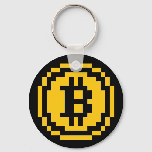 Bitcoin BTC 8_Bit Logo  Basic Keychain
