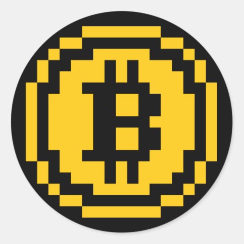 Bitcoin BTC 8_Bit Logo  Sticker