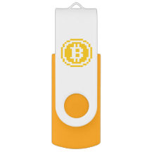 Bitcoin BTC 8-Bit Logo | USB Flash Drive
