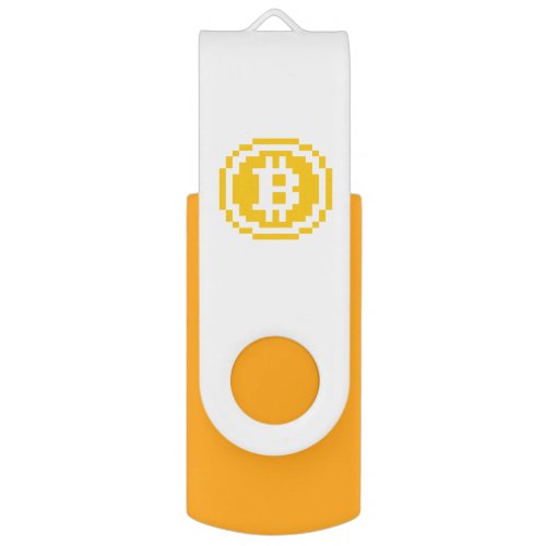 Bitcoin BTC 8_Bit Logo  USB Flash Drive