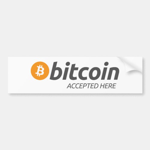 Bitcoin BTC Accepted Here  Bumper Sticker