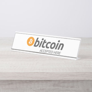 Bitcoin BTC Accepted Here | Name Plate