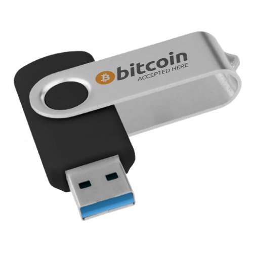 Bitcoin BTC Accepted Here  USB Flash Drive