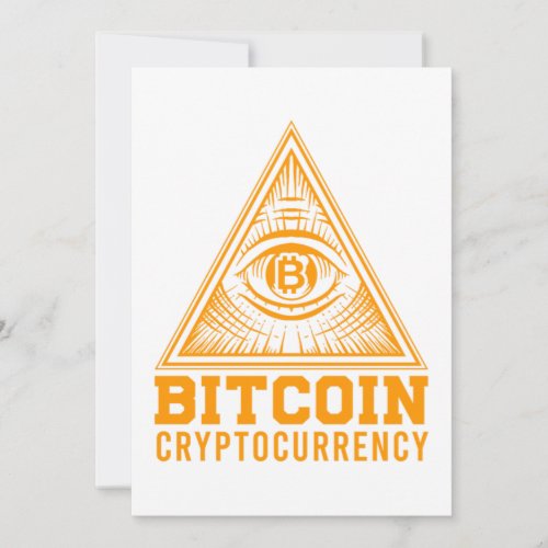 Bitcoin BTC All Seeing Eye Crypto Illuminati Gift Invitation