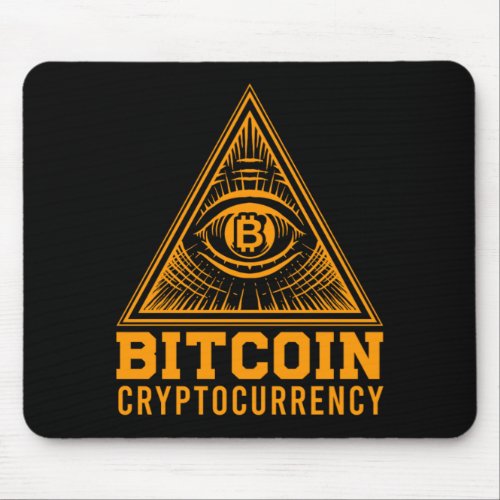 Bitcoin BTC All Seeing Eye Crypto Illuminati Gift Mouse Pad