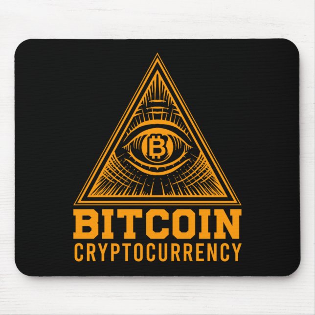 Bitcoin BTC All Seeing Eye Crypto Illuminati Gift Mouse Pad (Front)