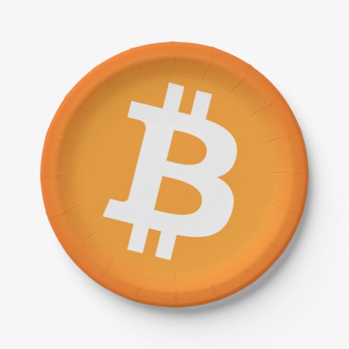 Bitcoin BTC  Black Paper Plates