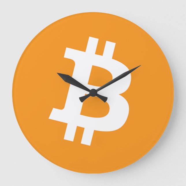 Bitcoin (BTC) Classic Orange Logo Large Clock (Front)
