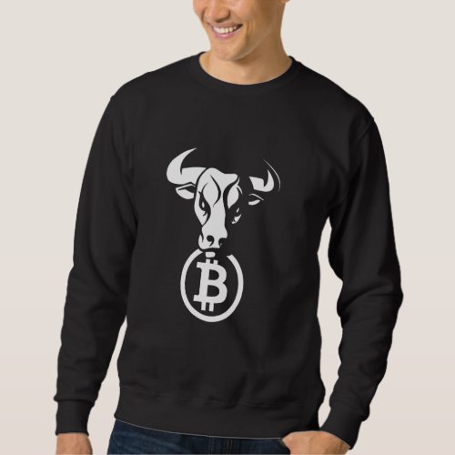 Bitcoin Btc Crypto Bulls Animal Currency Blockchai Sweatshirt