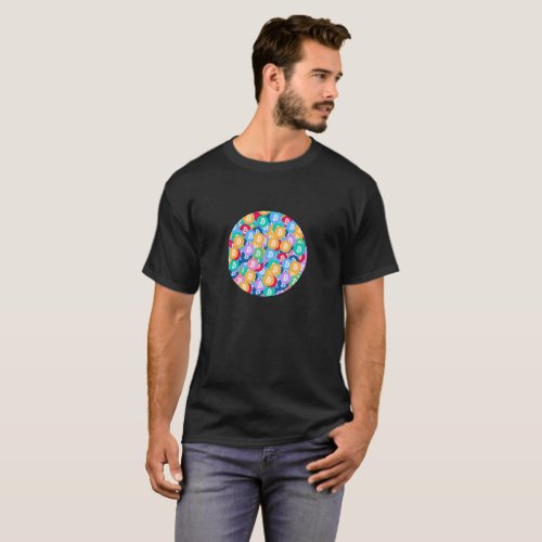 Bitcoin BTC Cryptocurrency Colorful Logo design T_Shirt