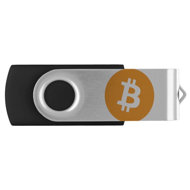 Bitcoin BTC Logo Crypto Blockchain Shirt Flash Drive (Front)