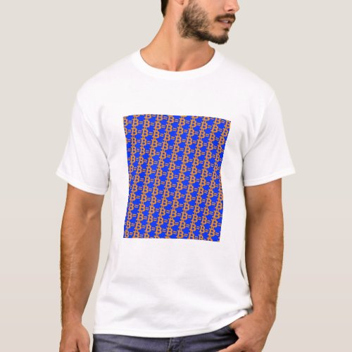 Bitcoin BTC Monogram Crypto Pattern T_Shirt