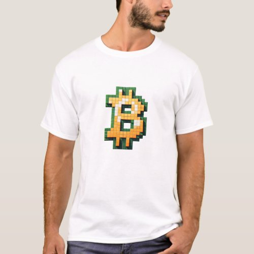 Bitcoin BTC Mosaic Logo cryptocurrency design T_Shirt