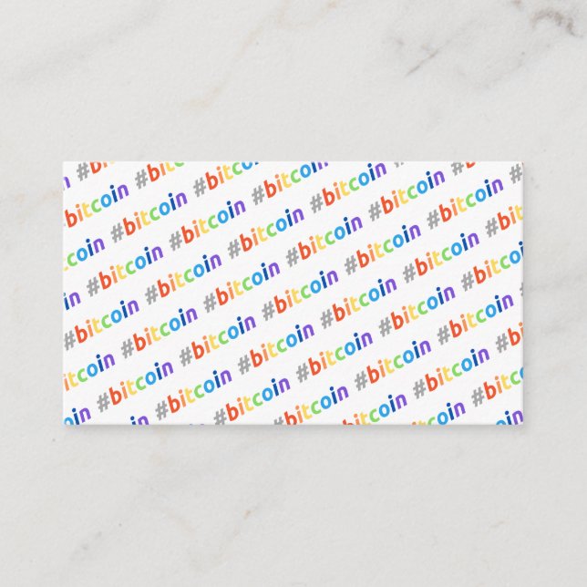 Bitcoin #BTC Rainbow Design Business Card (Front)
