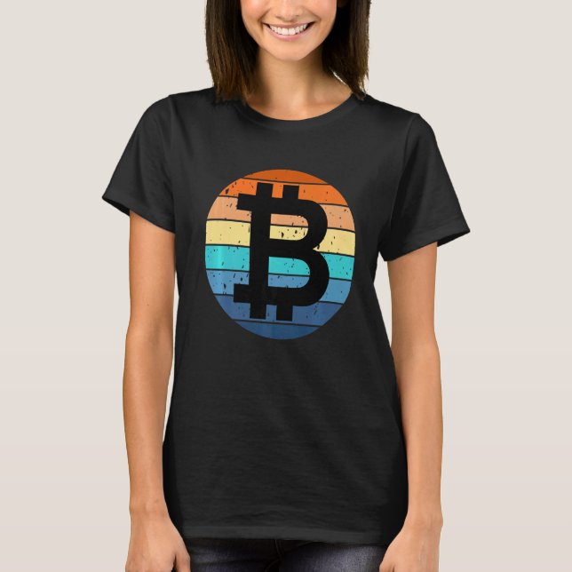 Bitcoin Btc Sunset Crypto Meme Hodl Cryptocurrency T-Shirt (Front)