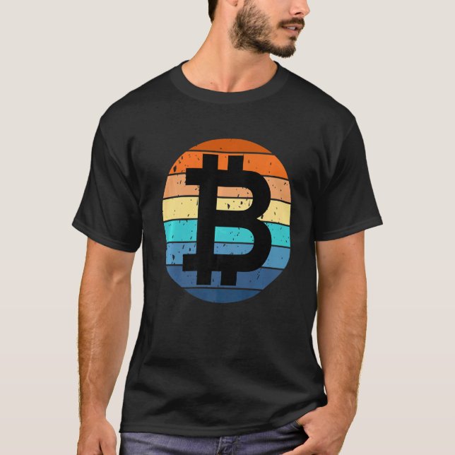 Bitcoin Btc Sunset Crypto Meme Hodl Cryptocurrency T-Shirt (Front)