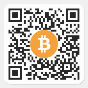 Bitcoin (BTC) Wallet QR Code Sticker - Square
