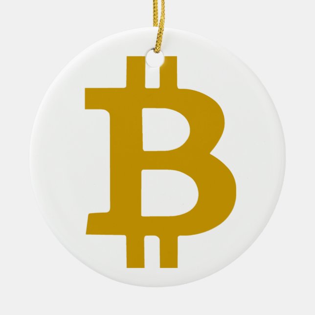 Bitcoin Ceramic Ornament (Front)