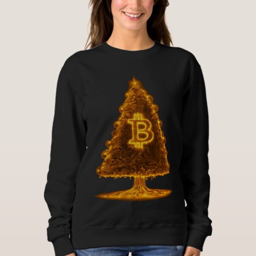 Bitcoin Christmas Tree Decoration Santa Claus Sweatshirt