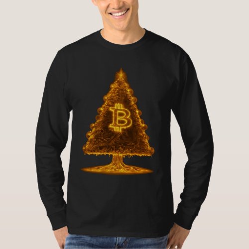 Bitcoin Christmas Tree Decoration Santa Claus T_Shirt
