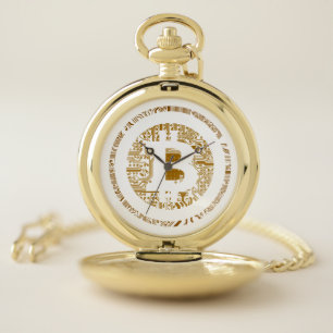Bitcoin Circuitry Recoleta Pocket Watch