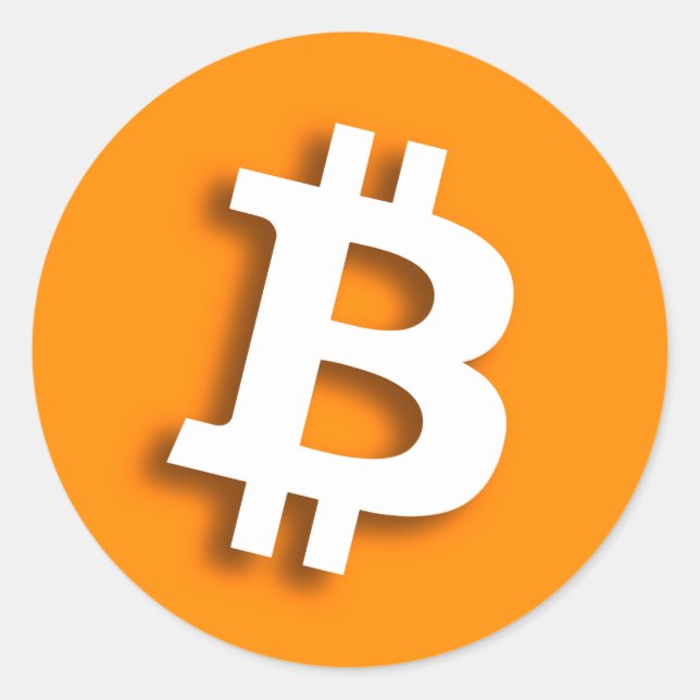 "BITCOIN" CLASSIC ROUND STICKER (Front)