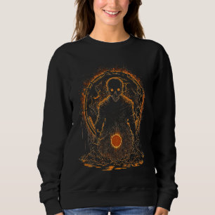 Bitcoin Coin Crypto Illustration Dark Black  5 Sweatshirt