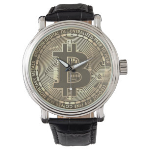Bitcoin Coin Sepia Watch