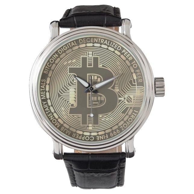 Bitcoin Coin Sepia Watch (Front)