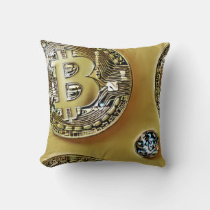 Bitcoin Coins Throw Pillow