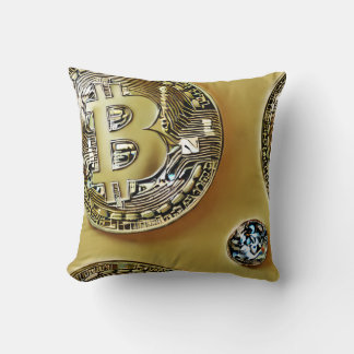 Bitcoin Coins Throw Pillow