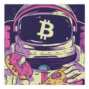BITCOIN-Crypto Astronaut Faux Canvas Print