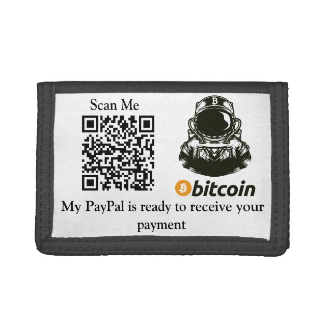 BITCOIN-Crypto Astronaut -Qr code  Trifold Wallet (Front)