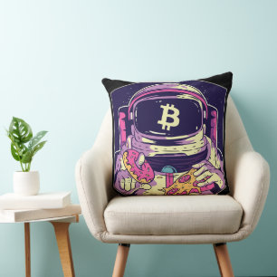BITCOIN-Crypto Astronaut Throw Pillow