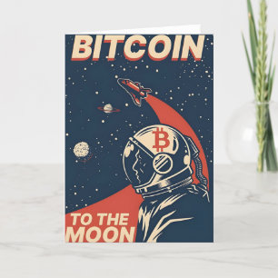 BITCOIN-Crypto Astronaut to the moon- Qr code Thank You Card