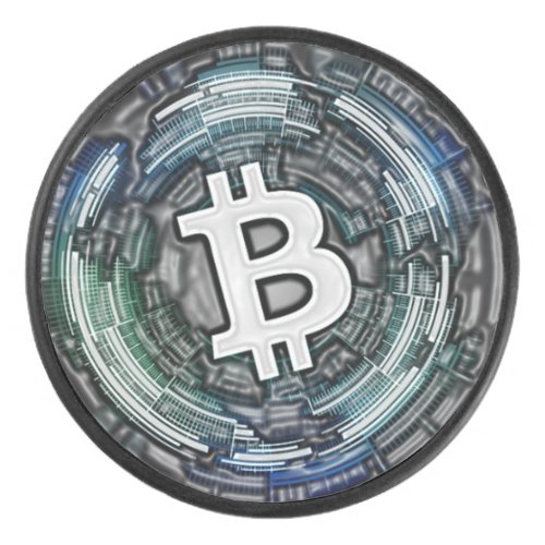 BITCOIN Crypto Coin Logo BTC Cryptocurrency Trader Hockey Puck
