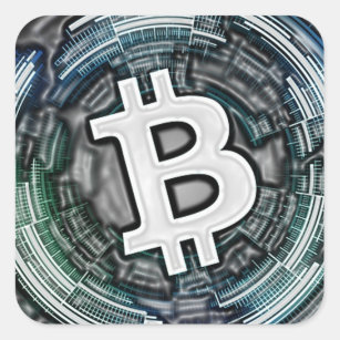 BITCOIN Crypto Coin Logo BTC Cryptocurrency Trader Square Sticker