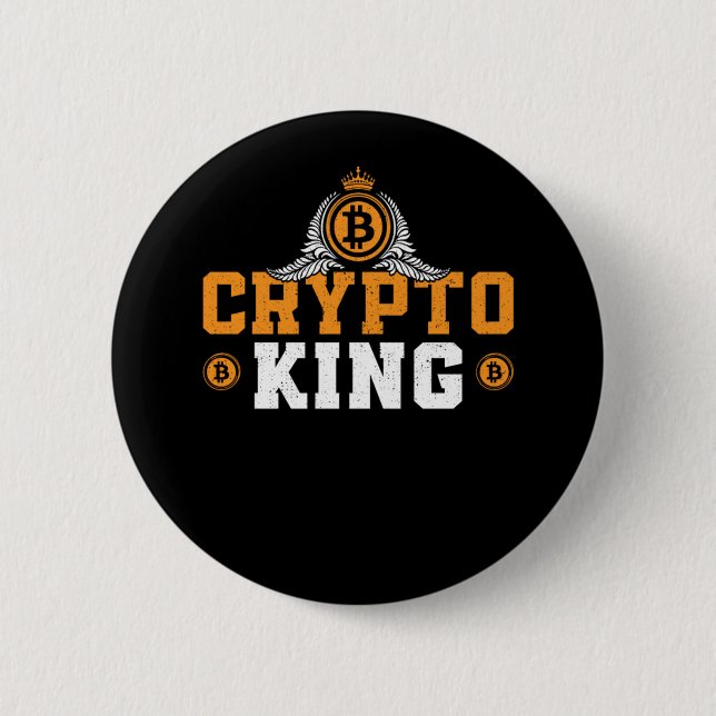 Bitcoin Crypto Crypto King King Button (Front)