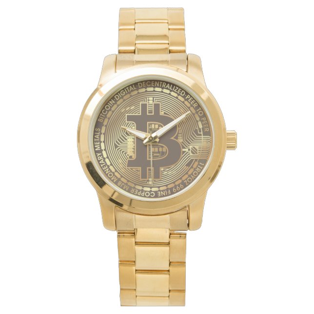 Bitcoin Crypto Cryptocurrency Cryptocurrencies Watch (Front)