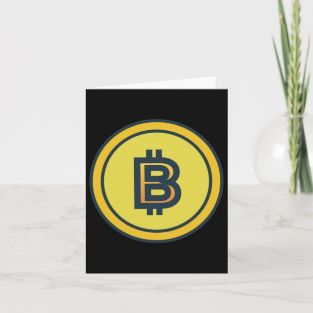 Bitcoin Crypto Design Sticker  Card (Front)